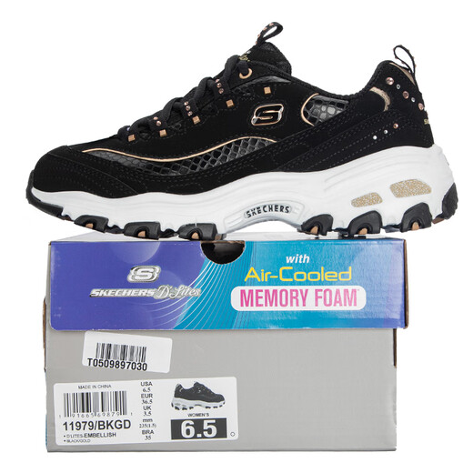
Skechers women's shoes, sports shoes, fashion trend retro thick-soled dad shoes, panda shoes, fitness training, running and casual shoes 11979-BKGD 35