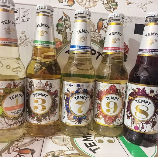 TEMPT诱惑7号tempt七号接骨木13789号女生果酒果啤精酿啤酒4瓶 13789号混+开瓶器 5瓶