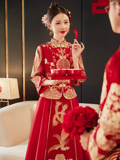 
Xiuhe Wear 2025 New Bridal Wedding Chinese Dress Wedding Wedding Dress Large Size Toast Wedding Dress Wedding Dress Slim Spring and Summer S