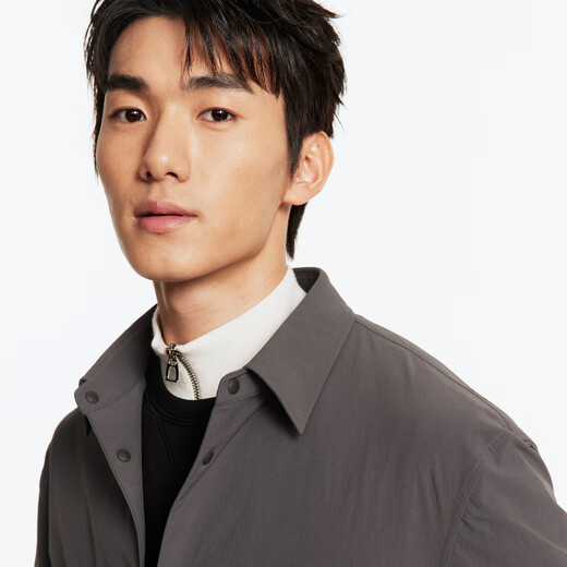 Jiumuwang Shopping Mall Same Style Comfortable Stretch Lightweight Versatile Lapel Jacket Men's Autumn Business Casual Jacket Slim Version + Medium Gray + JK1D41017 L 175/96A(50)