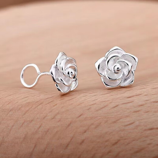 KZD Old Phoenix OFK new style 9999 sterling silver earrings, feminine rose flower silver earrings and earrings, gift to mom, anti-proof, curved hook, pure silver earrings // high quality // certificate sent, 6.239 grams is coming, the event is only one day