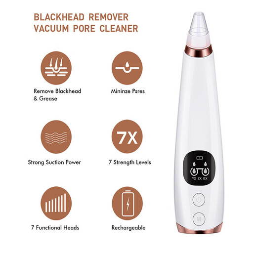 Yingtang's new blackhead suction tool, blackhead instrument, removes acne and acne on nose, removes mites and removes face, blackhead instrument k-02 (with 6 suction heads) + nose patch