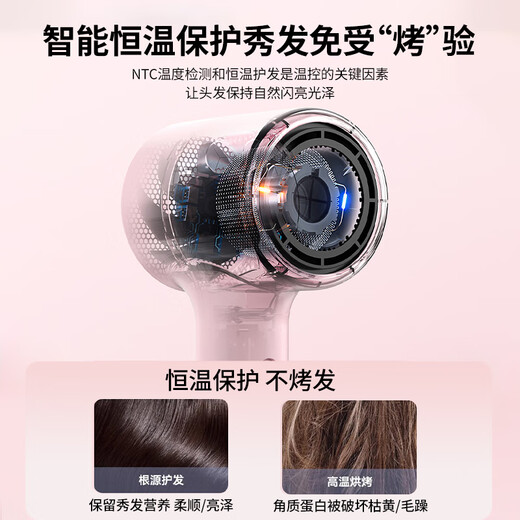 Royalstar high-speed hair dryer household blue light ion hair care quick-drying high wind new genuine hair dryer 1 white