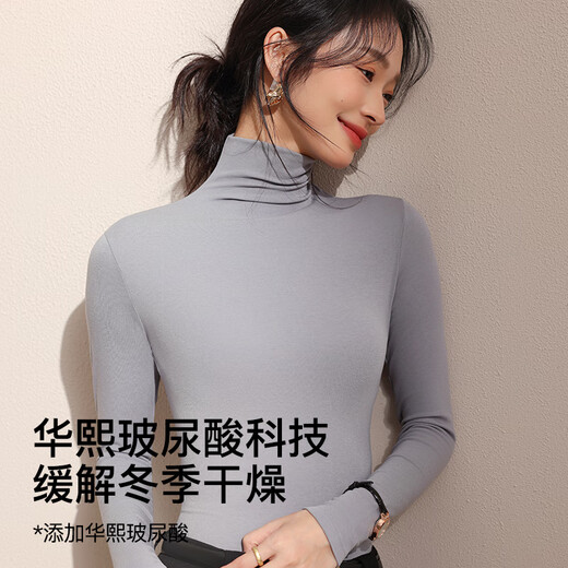Catman DeRong Wool 2025 New Mid-High Collar Bottoming Shirt Women's Slim Fit Long Sleeve Warm Top