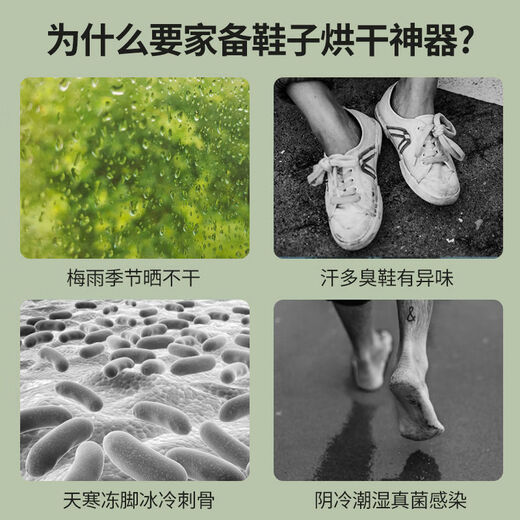 Qiaoqiao ozone sterilizing shoe dryer retractable household deodorant shoe dryer silent shoe dryer wet and dry quick-drying black retractable mechanical panel (warm air/timing)