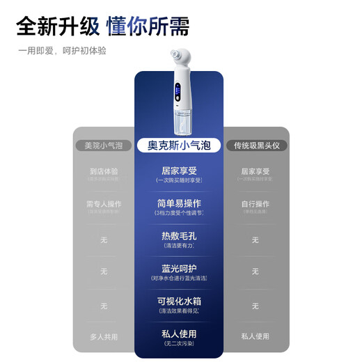 Oaks blackhead suction instrument, facial small bubble cleaning and beauty instrument, pore and acne cleaner for men and women, birthday gift for boyfriend and girlfriend, upgraded version