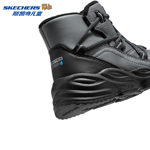Skechers boys' winter boots, medium and large children's velvet outdoor casual boots, fashionable thickened snow boots 406385L