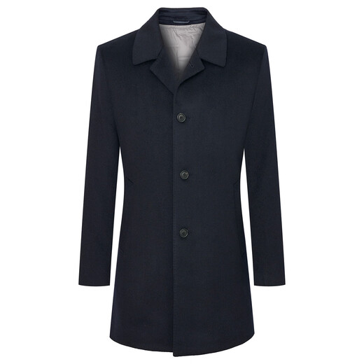 Angel Bird Wool Coat Men's Removable Goose Down Liner Woolen Jacket KEBS253060U Navy Blue XL-50
