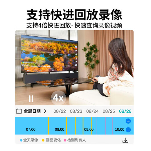 Ruishiwei dual-camera 10 million high-definition indoor surveillance camera home wireless wifi network remote mobile phone monitor 360 degrees no blind spots with night vision full color home camera