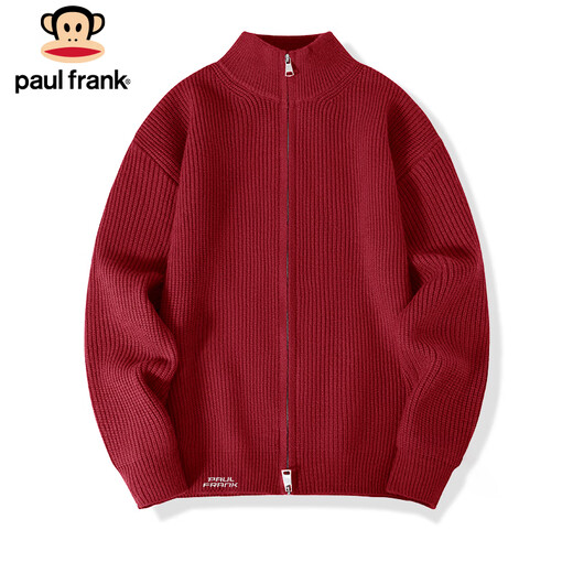 Paul Frank sweater men's cardigan sweater autumn and winter red animal year warm sweater jacket men red 2XL