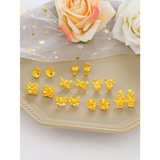 Pupan Lao Phoenix Gold Small Earrings for Women Ruyi Knot Ear Sticks Plated Personalized Earrings Earrings as Gifts for Girlfriends Butterfly Earrings