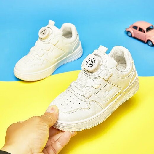 Warrior children's shoes for boys and girls, white shoes, button sports shoes, running shoes, sneakers WZ(CL)-0305 white 35