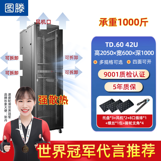 Tuten server network cabinet 42u data computer room headhunting office weak current project TD.6042 height 2050 width 600 depth 1000
