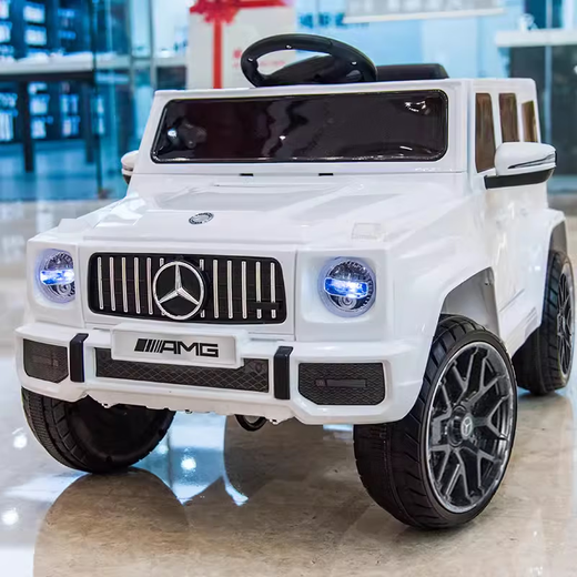 Children's electric car four-wheel toy car can sit on four-wheel drive off-road vehicle for boys, girls and babies with remote control car red + dual drive + leather seat + heightened double doors on both sides remote control + swing