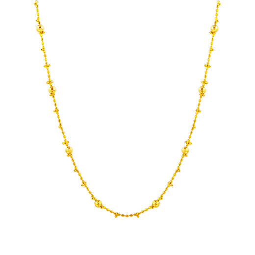 Jinzhifu Lace 18K Gold Necklace for Women Transferring Beads and Stars Fairy Chain Plain Chain for Wife and Girlfriend as a Valentine's Day Gift About 2.05 Grams (More Refund, Less Replenishment)