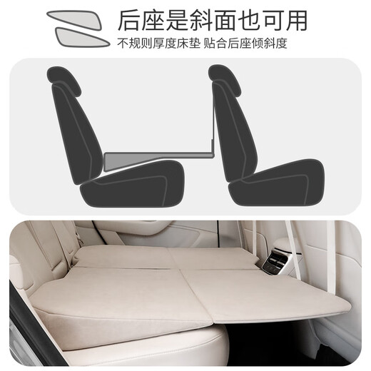 Sailing Car Bed Car Rear Sleeping Mat Free of Inflatable Rear Seat Folding Bed Children's Car Sleeping Artifact SUV Travel Bed Black - Double-sided Comfortable Snow Velvet + Easy Care