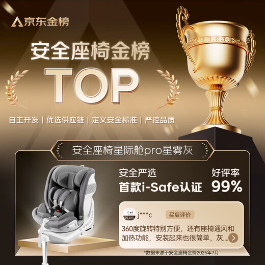 Jingjing Tokyo-made child safety seat 0-6-7 years old baby i-Safe dual ventilation heated star cabin pro star fog gray