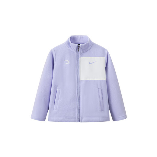 NIKE 3BRAND Nike Boys and Girls Polar Fleece Knitted Jacket 2025 Winter New Children's Warm Jacket Lilac Purple Velvet Warmth 150/72 Recommended Height 140-152cm