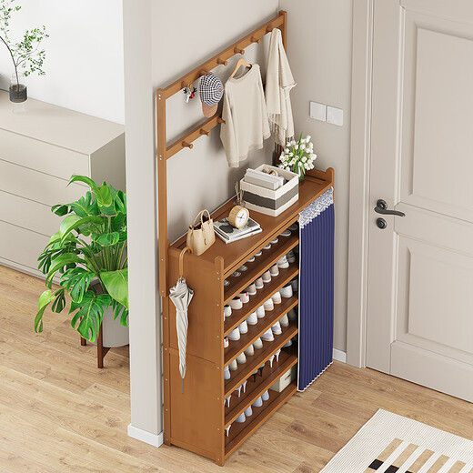 Editor-in-chief Xiang's shoe rack doorway multi-layer dust-proof shoe cabinet simple coat and hat storage rack tea white five-layer 70