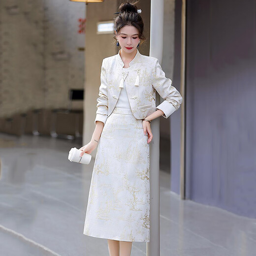 Vestido de marca de alta gama de Ehangy Luxury para mujeres 2025 Autumn New High-High Garment informal Hermoso Beautiful Skirt Apricot Color l