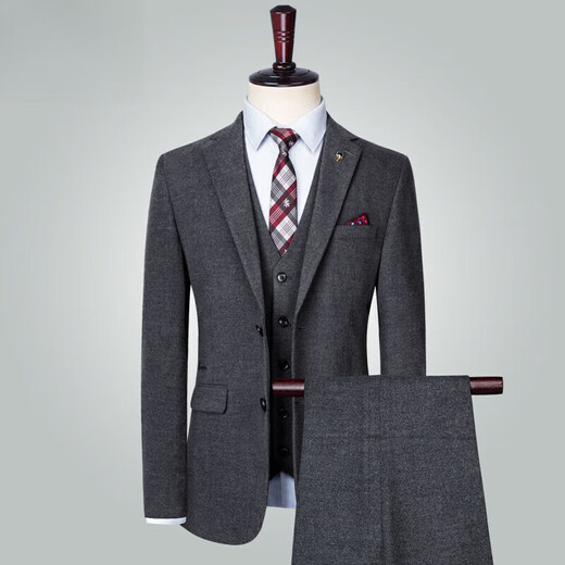 XJSGS international brand luxury high-end suit men's 2025 autumn formal dress striped casual suit for men high-end blue-two-piece set four seasons XL 180