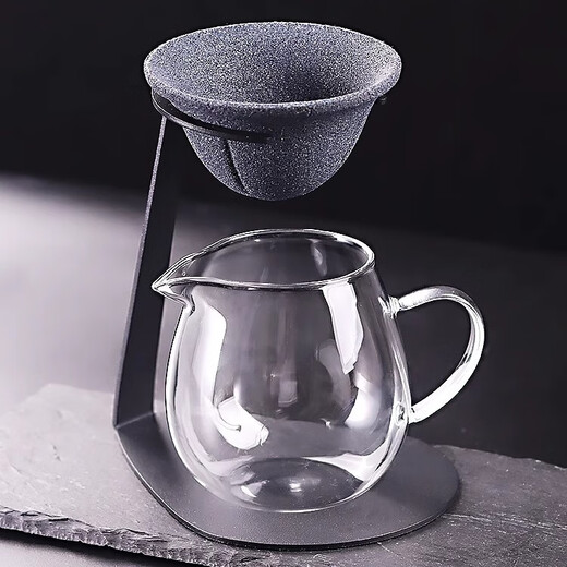 Aseblarm ore non-porous tea drain household high-end tea filter tea filter mesh water separation with creative bracket high-end Chinese style two-piece set non-porous tea drain + bracket
