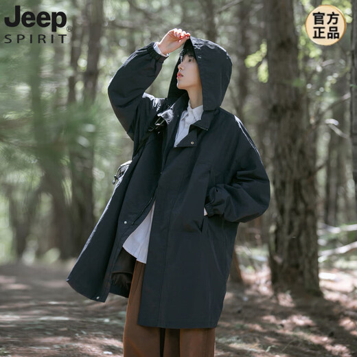 JEEP SPIRIT日系cityboy风衣外套男春秋冬中长款工装夹克机能冲锋衣户外登山 军绿色 M