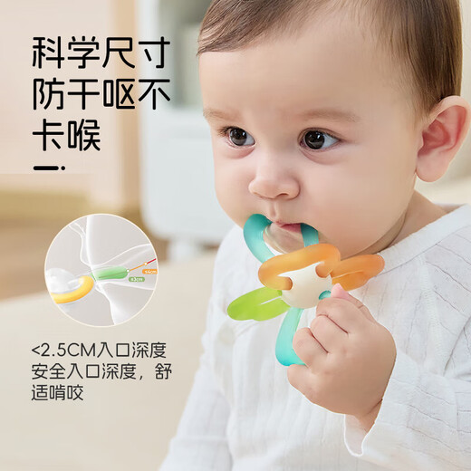 Baby silicone bite-grinding Manhattan hand-grabbing ball teether baby toy 0 to 1 years old grasping training baby tool Rainbow Manhattan ball