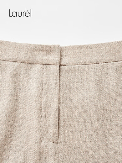 Laur l silk wool tweed 25 new autumn Rui sense straight trousers LWL364K04000 camel mixed color XS