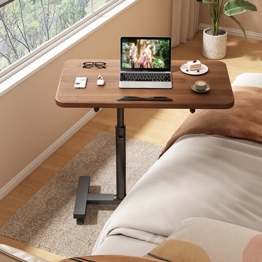 Bedside table can be lifted and flipped, narrow gap, small computer desk, bedroom dormitory lazy person simple mobile desk, simple flip model, Yunxi white 50*30cm