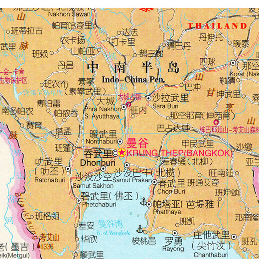 
2024 new model, Chinese version of Thailand Myanmar map, wall stickers, super large and huge transportation, decorative painting poster, Thai Myanmar map, Chinese version, 13590 (large) oil canvas material (with double delivery