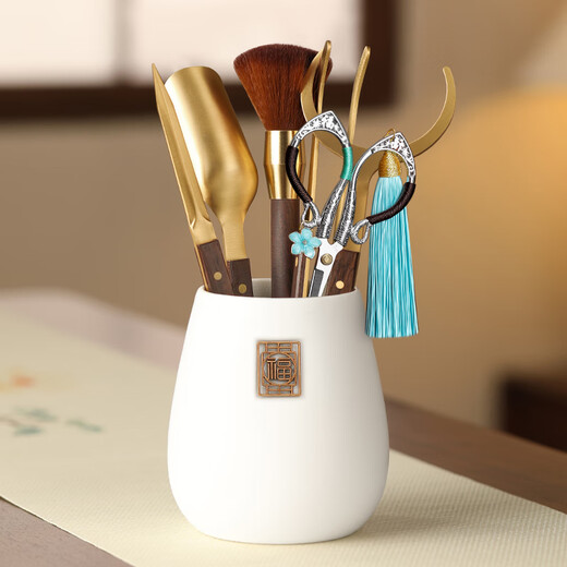 Hui Xun Tea Ceremony Six Gentlemen Set Tea Table Ornaments Tea Scissors Tea Set Accessories Tea Making Tools Kung Fu Tea Set Supplies 2-Bai Tian Fu Tea Ceremony Bottle + Shengze Five Accessories + Tea Art Scissors