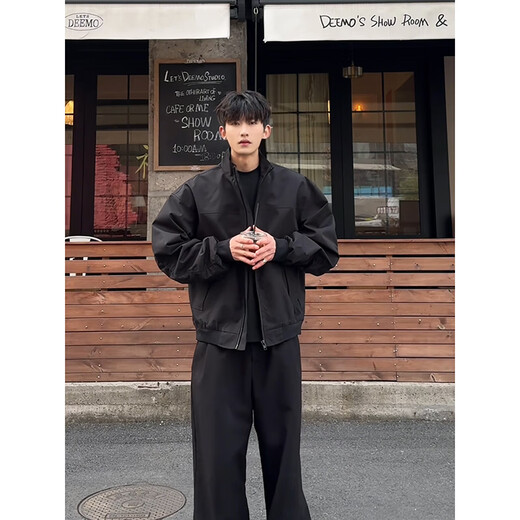 Shannu Jacket Men's Autumn and Winter Assault Padded Thickened Windproof American High Street Flight Suit Broad Shoulder Winter Short Work Jacket J5296 Black XL (Recommended 140-160 Jin Jin equals 0.5 kg)