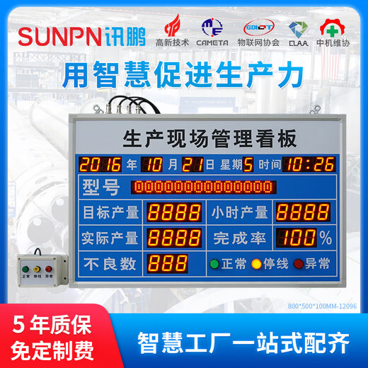 讯鹏工厂车间生产理LED电子看板生产进度监控PLC工业数据显示屏 800*600*70mm(单)-17087 室内