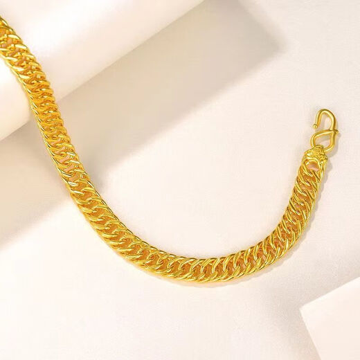
KZD Old Phoenix 9999 Soft Gold Real Gold Bracelet Men and Women Fashion Solid Gold Horse Whip Boss Chain Wide Face Gift Gold 9 Boss Bracelet 18 grams Original price 13,968 yuan