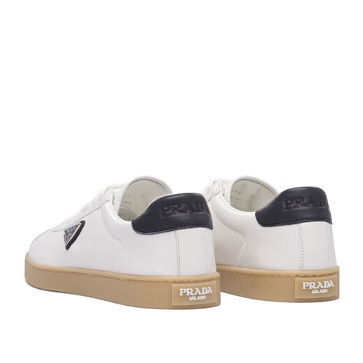 PRADA Men's Shoes White Spliced Lace-Up Logo Casual Sports Shoes Sneakers Discount 39/UK5