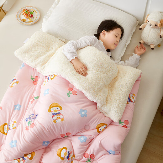 Children's Quilt Autumn and Winter Thick Blanket Baby Kindergarten Nap Quilt Newborn Baby Blanket Cover Animal Paradise Lamb Velvet Blanket Quilt 120cm*150cm Three-layer Quilt