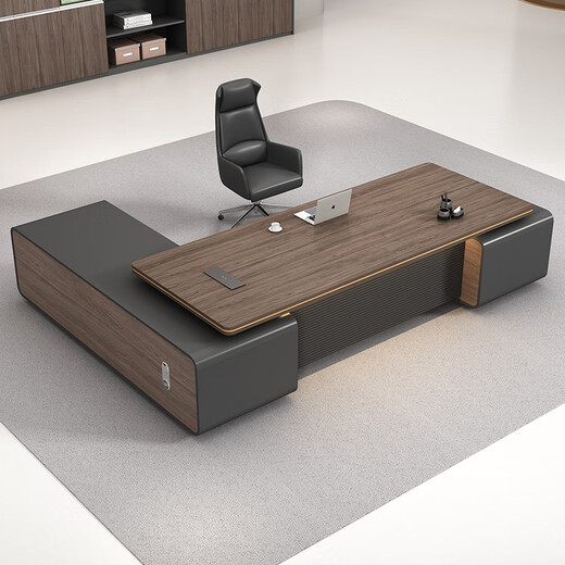 Mutini boss office desk and chair combination simple log light luxury office president supervisor high-end manager desk executive desk 2.6 meters luxury boss table double cabinet + boss chair