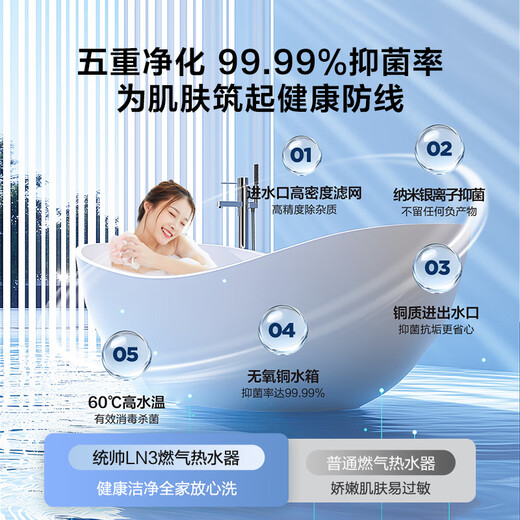 Haier produces Commander 16-liter gas water heater natural gas OCC door-to-door installation with first-class energy efficiency, national subsidy, household constant temperature variable frequency energy-saving fast heating 16LN3DU1