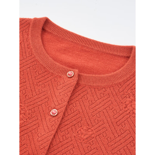 KING DEER Mother's Pure Cashmere Sweater Western Style Sweater 2025 Autumn and Winter New Middle-aged and Elderly Cashmere Knitted Cardigan Jacket Caramel Color 2XL Recommended 120-135 Jin Jin equals 0.5 kg