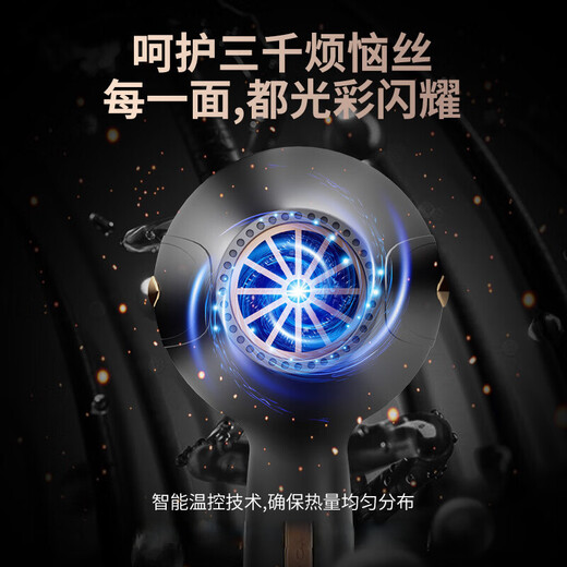 MERIOEC hair dryer for home use, silent, high-power, non-damaging, high-speed hair dryer, hair salon hair care, constant temperature blue light negative ion hair dryer, home hair dryer 3800W starry sky gray, powerful and high-end hair salon home customization