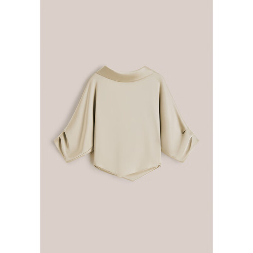 OBBLIGATO Autumn and Winter Back V-neck Pearl Chain Top Women's Top Champagne Gold S