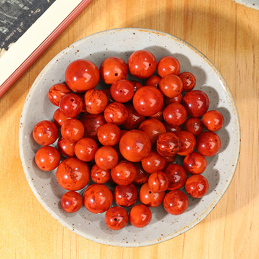Caihe 6A raw ore southern red agate bracelet bracelet loose beads round beads southern red bracelet jewelry with flame red beads