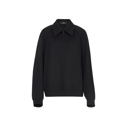 AUM relaxed suit AUM 2025 winter new soft cotton air layer loose sweatshirt black trousers black top L