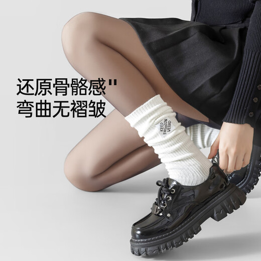 JKN black translucent skin light leg artifact for women, black nude-feeling fake translucent pantyhose, black stockings, velvet-free natural skin + high translucency black_free wash bag 2 pieces M stockings one size fits all height 150c-175cm_