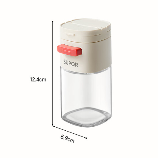 SUPOR seasoning jar glass seasoning box quantitative salt jar seasoning all-in-one multi-functional seasoning box sealed moisture-proof and dust-proof one jar dual-purpose (spread + press) 180ml