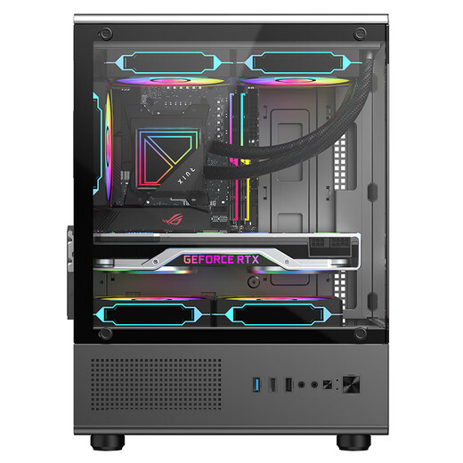EVESKY Venus M240 Sea View Room Chassis Game Computer Main Chassis Computer Chassis Supports M-ATX motherboard/240 water cooling/270 sea view room/4090 graphics card Venus Panorama Room M240-Black