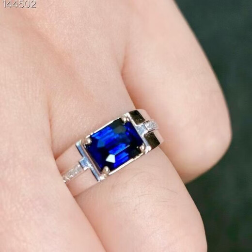 HEEKAIYI sapphire ring for men, royal blue, 18k gold diamond ring, Chinese Valentine's Day birthday gift for husband and boyfriend, no burning selection, 2.68 carats/royal blue