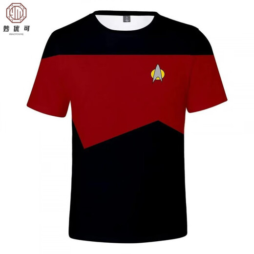 Miao Youke (Miao Youke) Star Trek Sci-Fi T-shirt Small Rocket Prints en couches avec des mâles et des femmes universelles de rue et de style automne Version coréenne Summer JPX1504 XS (70-80) Jin [Jin est égal à 0,5 kg]