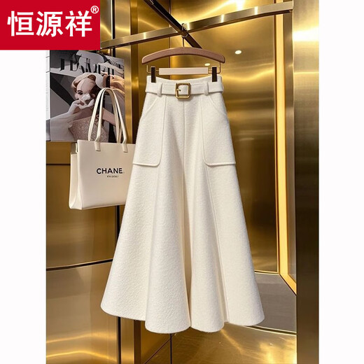 Hengyuanxiang autumn and winter complete set of 2025 new temperament and high-end Christmas turtleneck cape sweater skirt two-piece suit red sweater + white skirt 2XL recommended 125-140Jin Jin equals 0.5 kg